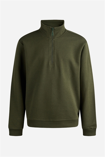 Grunt Sweatshirt - Delfo Half Zip - Army Green